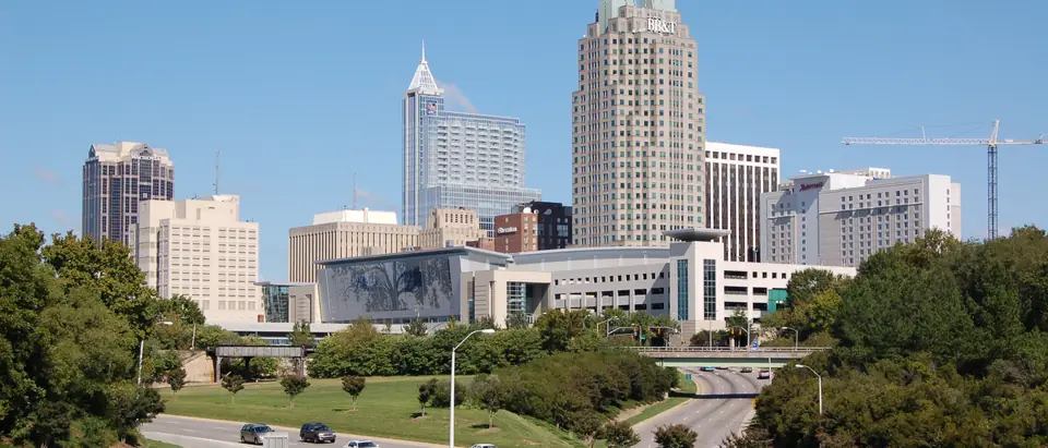 Downtown Raleigh skyline from Western Boulevard
